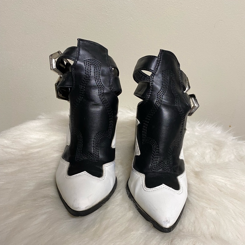 Adika cowboy open booties.